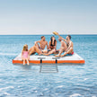 VEVOR Inflatable Floating Dock, 8 x 5FT Inflatable Dock Platform, Non-Slip Water Floating Dock Mat with Portable Carrying Bag & Detachable Ladder, Floating Platform Island Raft for Pool Beach Ocean