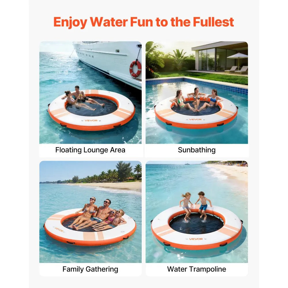 8ft Inflatable Floating Dock Platform – Non-Slip Water Air Mat with Ladder & Carry Bag