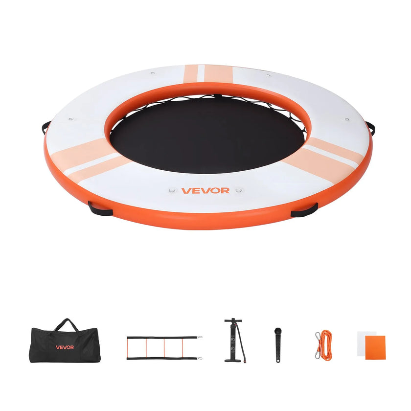 8ft Inflatable Floating Dock Platform – Non-Slip Water Air Mat with Ladder & Carry Bag
