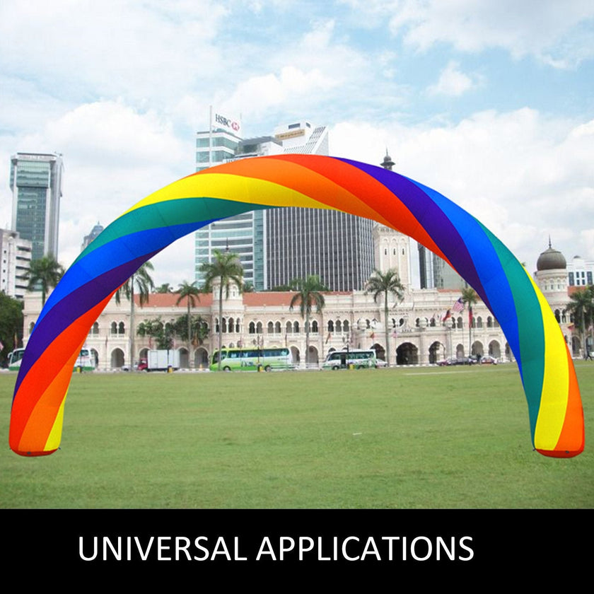 VEVOR Inflatable Rainbow Arch 26ftx10ft with 110W Blower for Advertising Party Celebration Garden