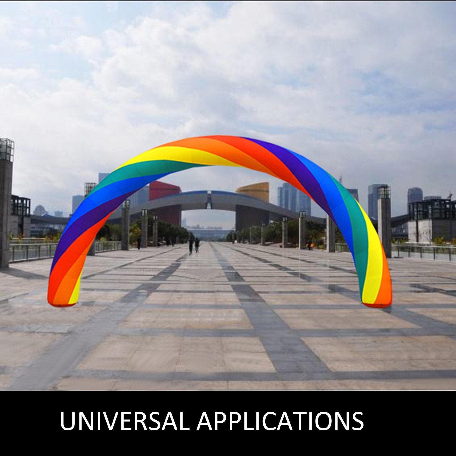 VEVOR Inflatable Rainbow Arch 26ftx10ft with 110W Blower for Advertising Party Celebration Garden