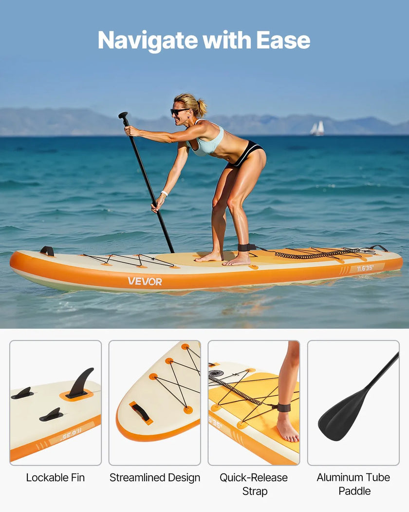 VEVOR Inflatable Stand Up Paddle Board 11.6' Sup Surfboard with Paddle Accessory