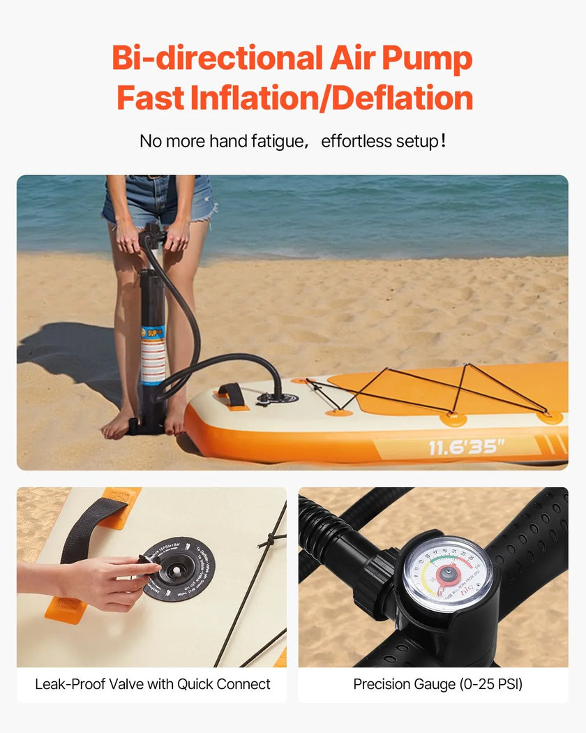 VEVOR Inflatable Stand Up Paddle Board 11.6' Sup Surfboard with Paddle Accessory