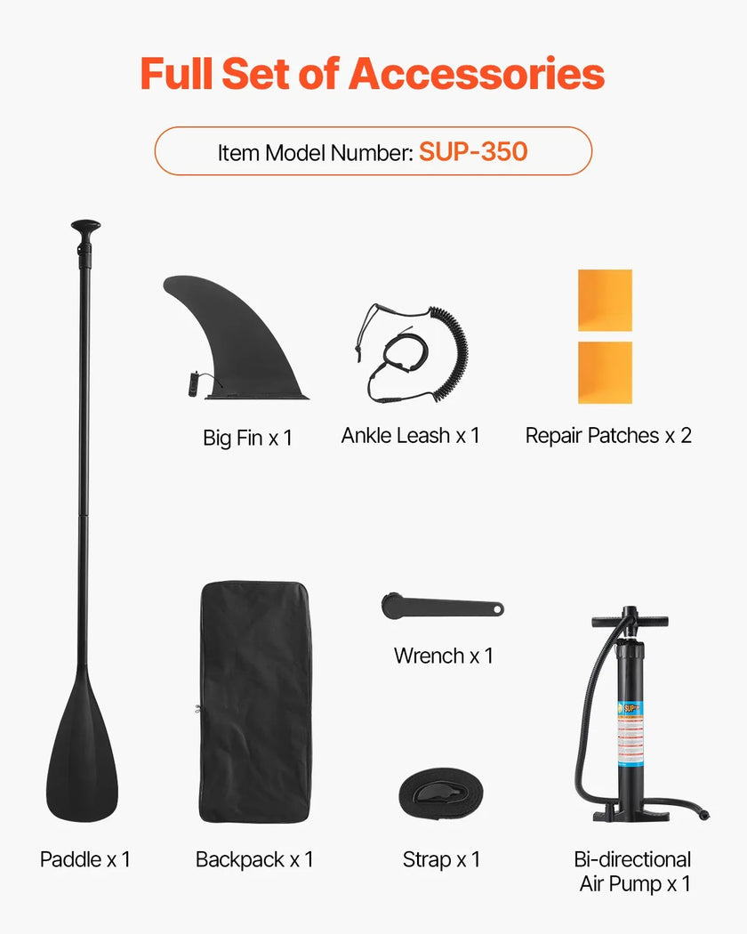 VEVOR Inflatable Stand Up Paddle Board 11.6' Sup Surfboard with Paddle Accessory