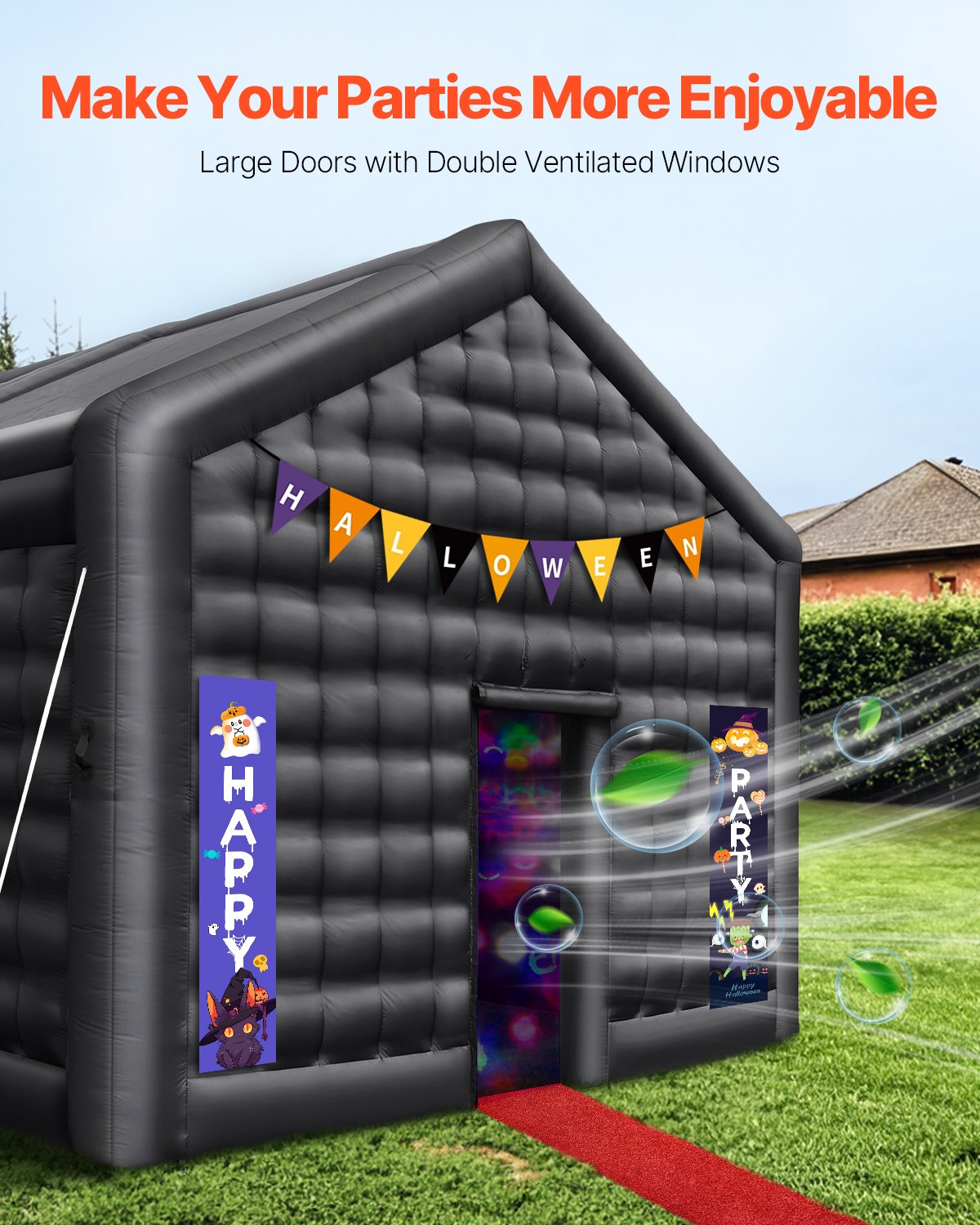 VEVOR Inflatable Nightclub 16.4 x 13.1x 12.5 Ft Blow up Party Tent with Lights