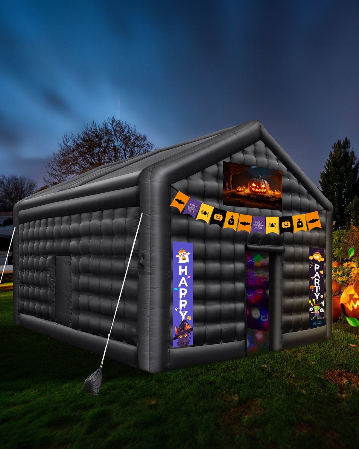 VEVOR Inflatable Nightclub 16.4 x 13.1x 12.5 Ft Blow up Party Tent with Lights