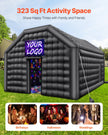 VEVOR Inflatable Nightclub 19.7 x 16.4 x 12 Ft Blow up Party Tent with Lights