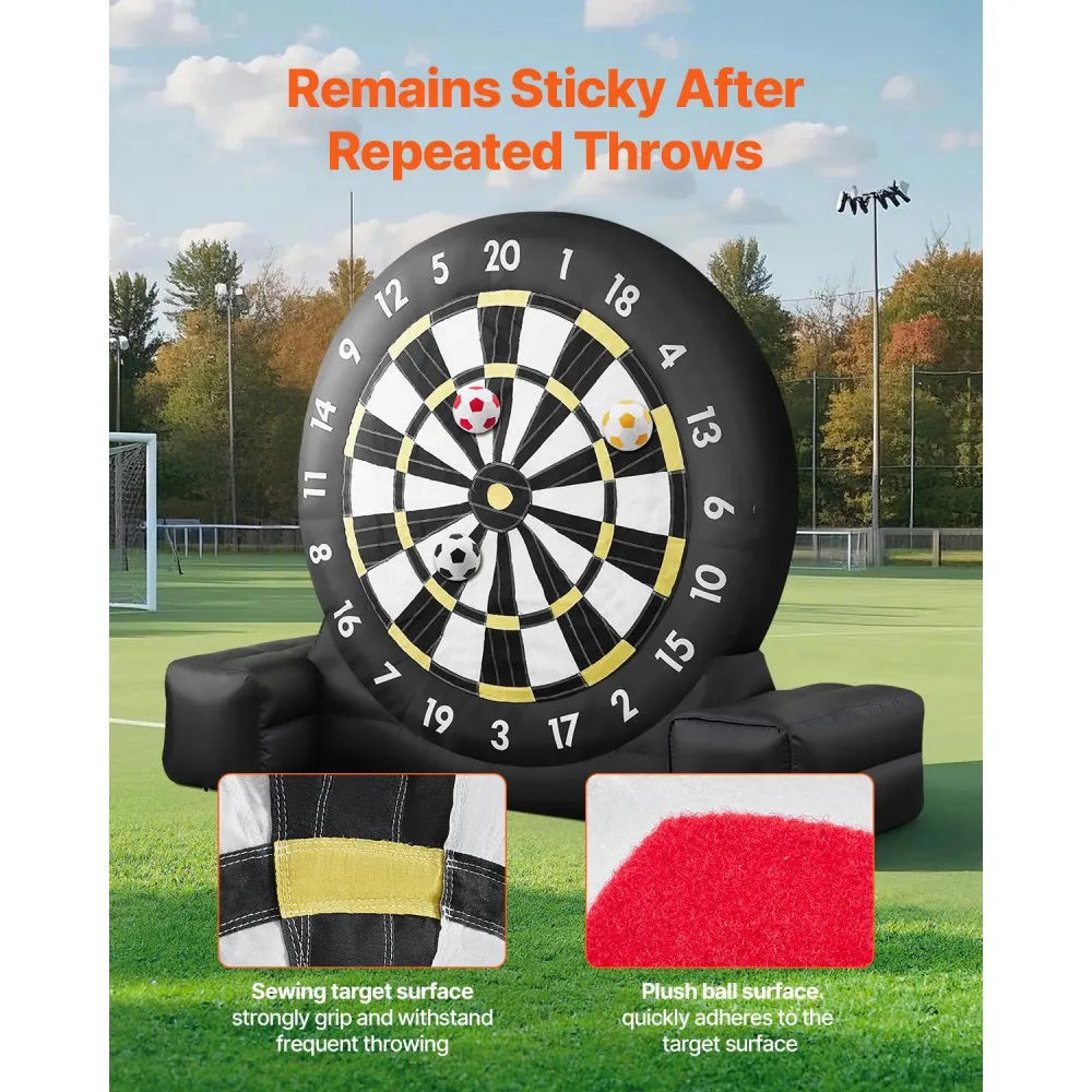 VEVOR Inflatable Soccer Dart Board over 8 ft High with 9 Kick Balls & Air Pump