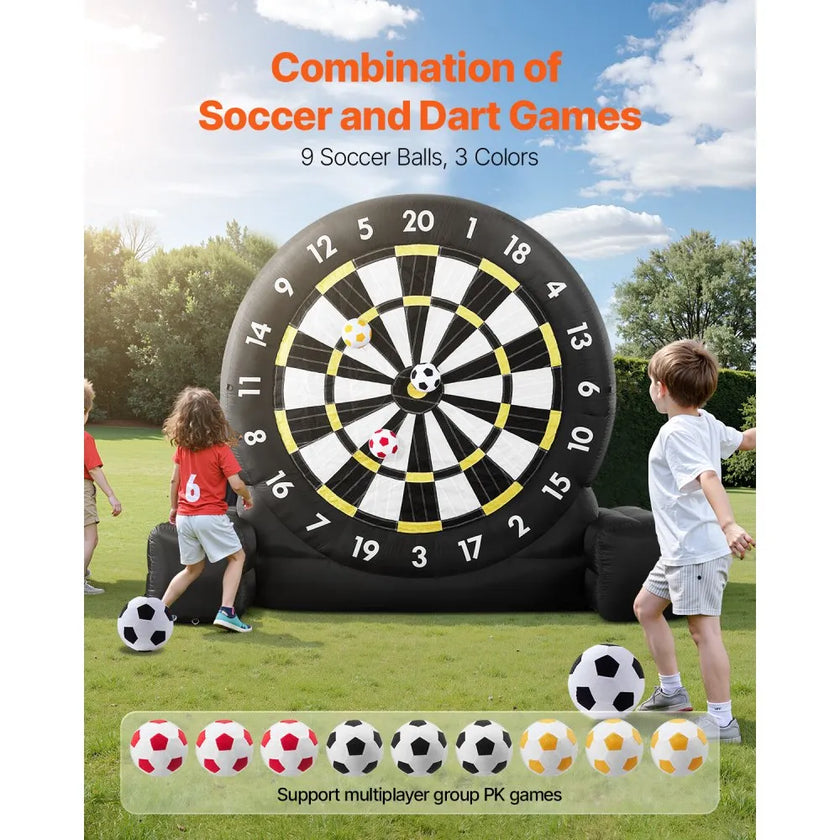 VEVOR Inflatable Soccer Dart Board over 10 ft High with 9 Kick Balls & Air Pump