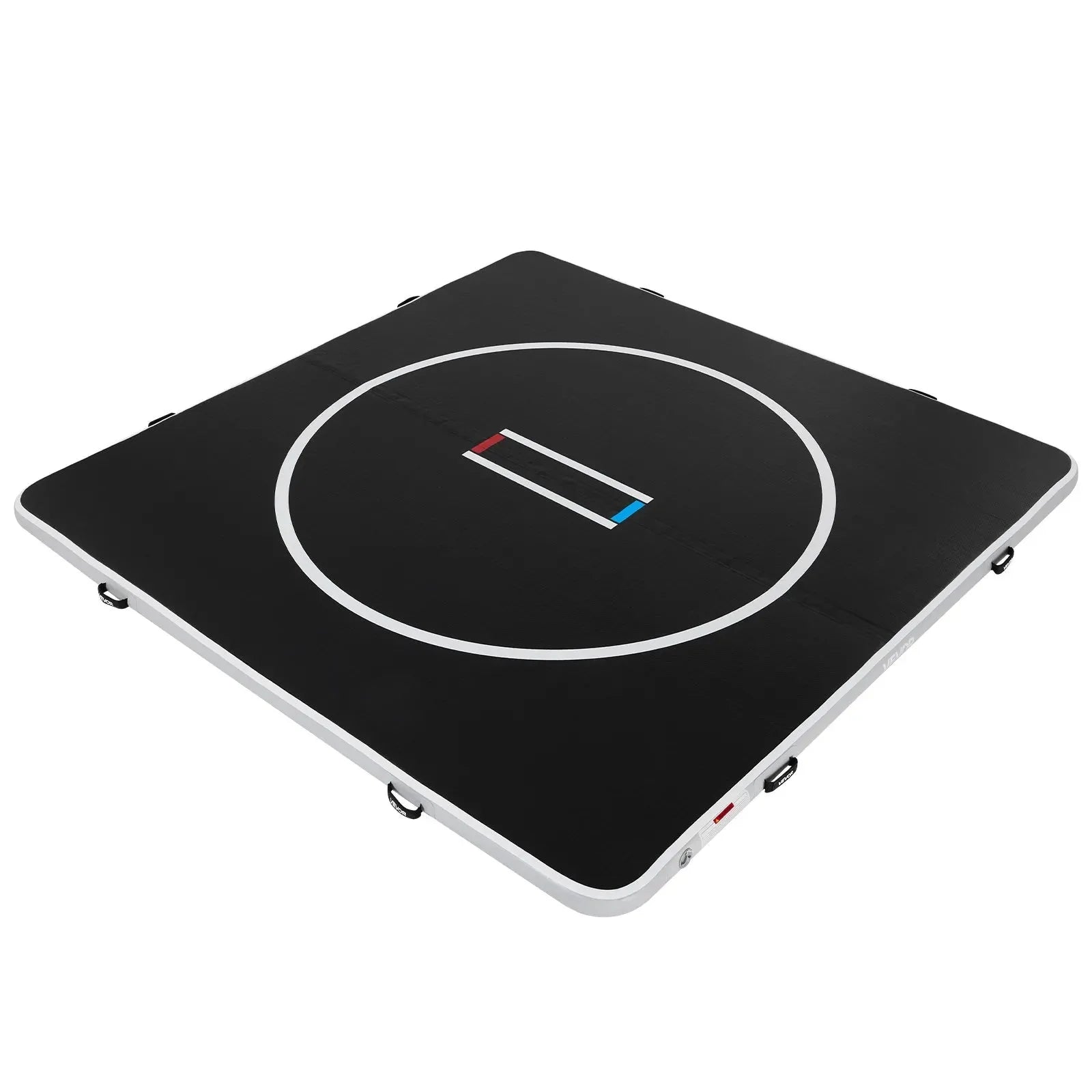 VEVOR 10x10 ft Wrestling Mat Inflatable, Martial Arts Thick Mat for Home Gym Exercise, PVC Foldable Training Mats with Circles and 600W Air Pump, for Gymnastics, Tatami, Jiu Jitsu BJJ MMA Judo, Black