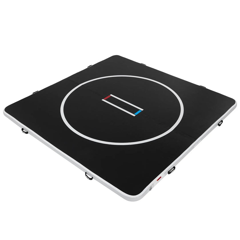 VEVOR 10x10 ft Wrestling Mat Inflatable, Martial Arts Thick Mat for Home Gym Exercise, PVC Foldable Training Mats with Circles and 600W Air Pump, for Gymnastics, Tatami, Jiu Jitsu BJJ MMA Judo, Black