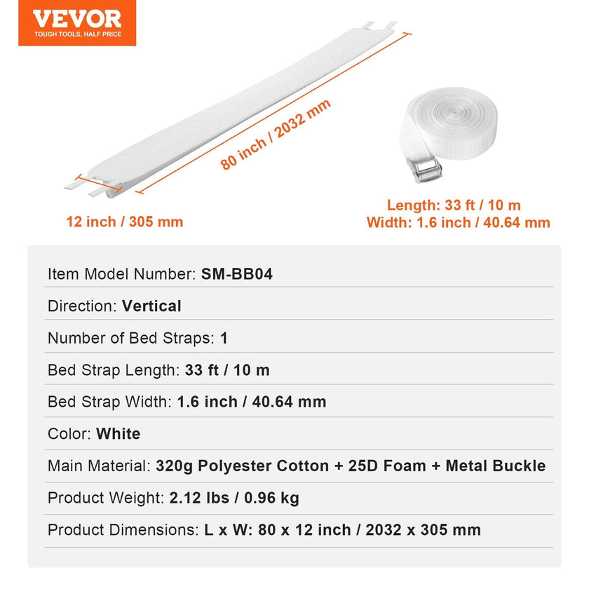 VEVOR Bed Bridge King Bed Connector Kit Metal Buckle and Storage Bag 80