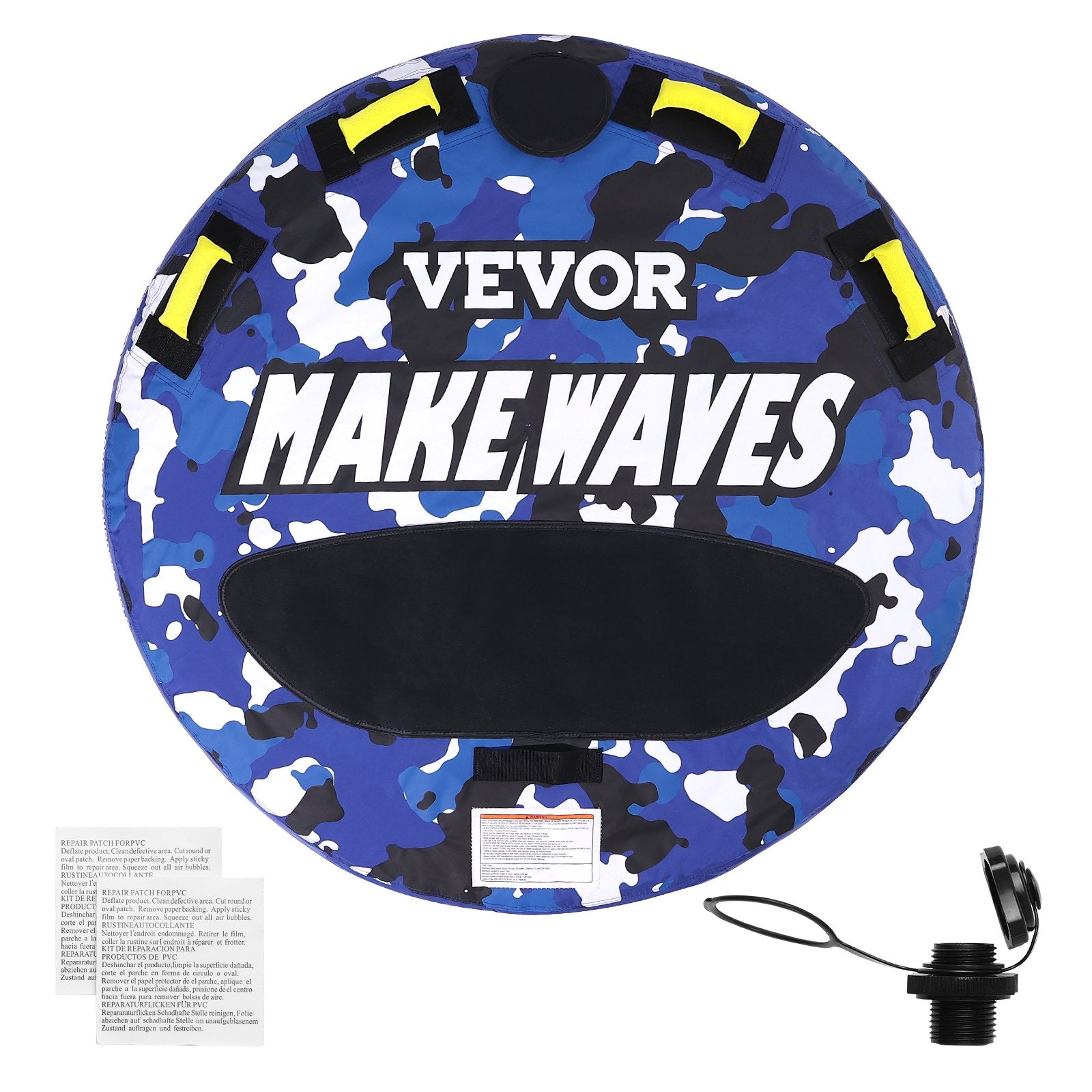VEVOR Towable Tube for Boating, 1-2 Riders Inflatable Boat Tubes and Towables, 340 lbs, 51.8