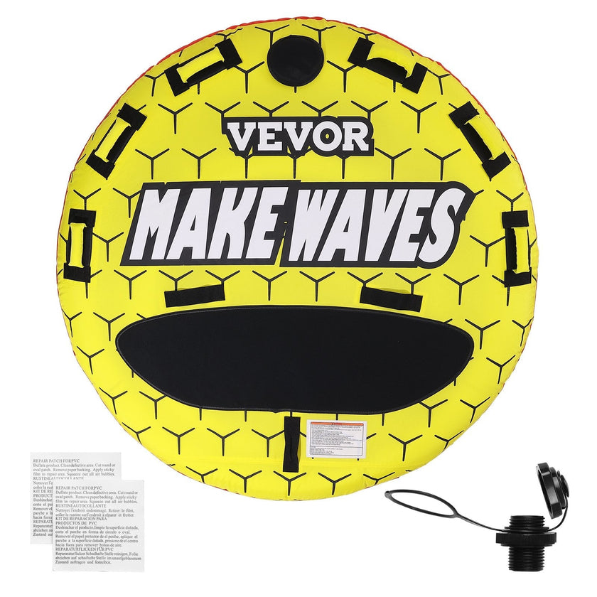 VEVOR Towable Tube for Boating, 1-3 Riders Inflatable Boat Tubes and Towables, 510 lbs, 63
