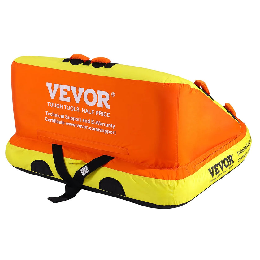 VEVOR Towable Tube for Boating, 1-2 Riders Inflatable Towable Tubes with Deck Seats and Backrest, 340 lbs Water Sport Tube for Boat to Pull, Full Nylon Cover, EVA Grab Handles and Speed Safety Valve