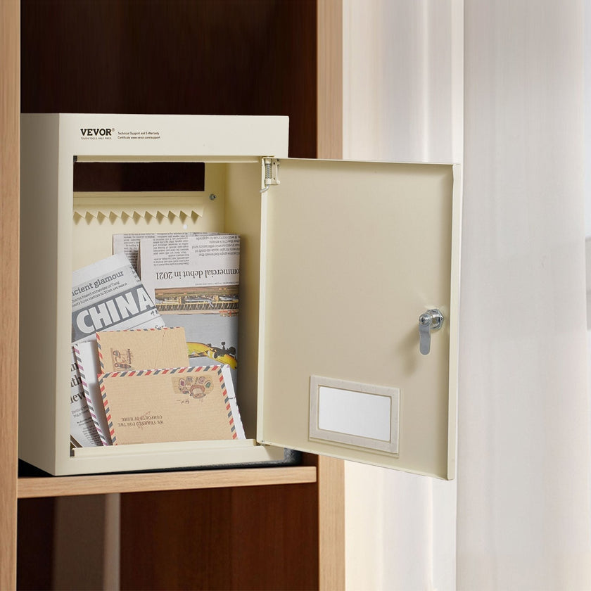 VEVOR Through The Wall Drop Box, Heavy Duty Steel Through the Wall Mailbox with 2.8-7.9