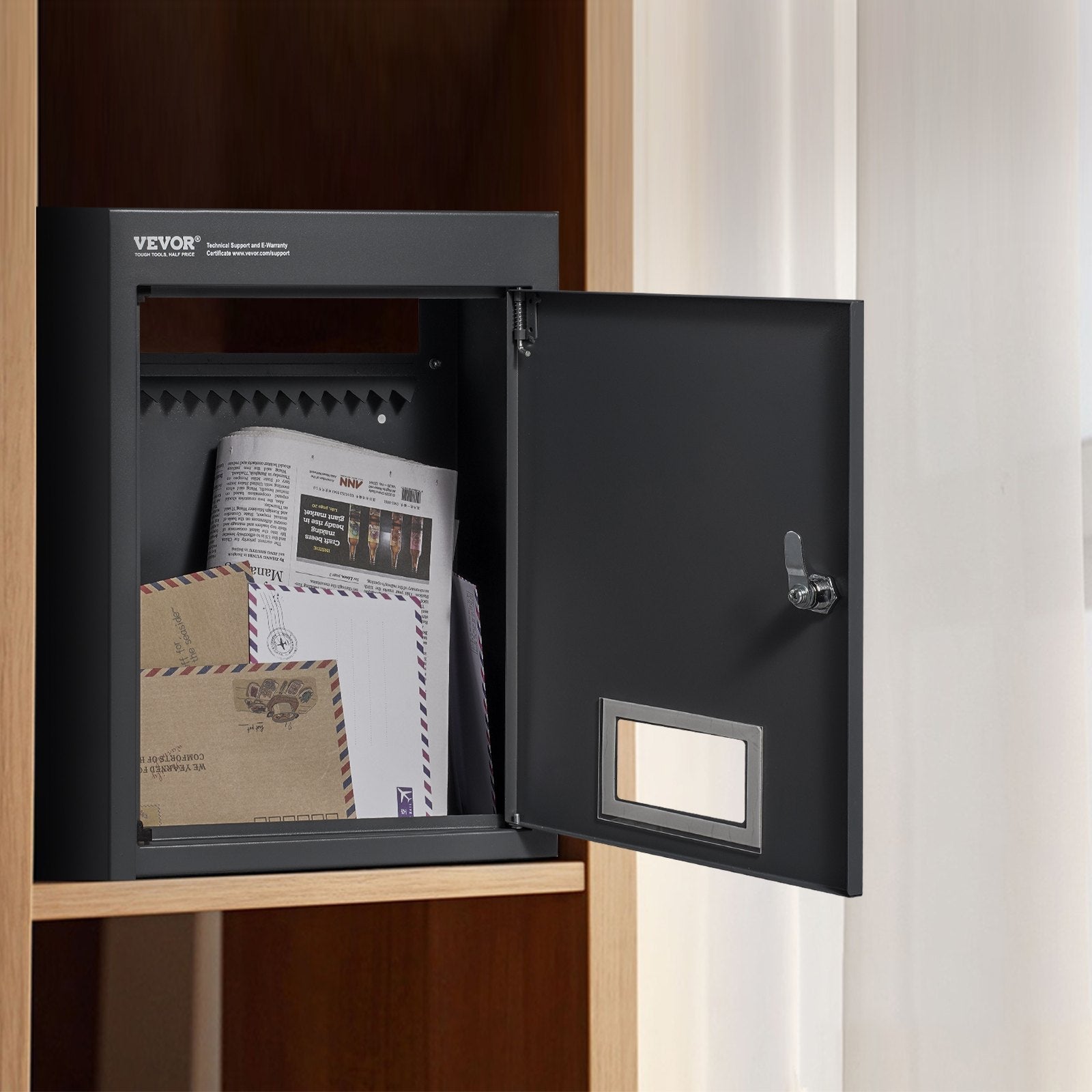 VEVOR Through The Wall Drop Box, Heavy Duty Steel Through the Wall Mailbox with 2.8-7.9