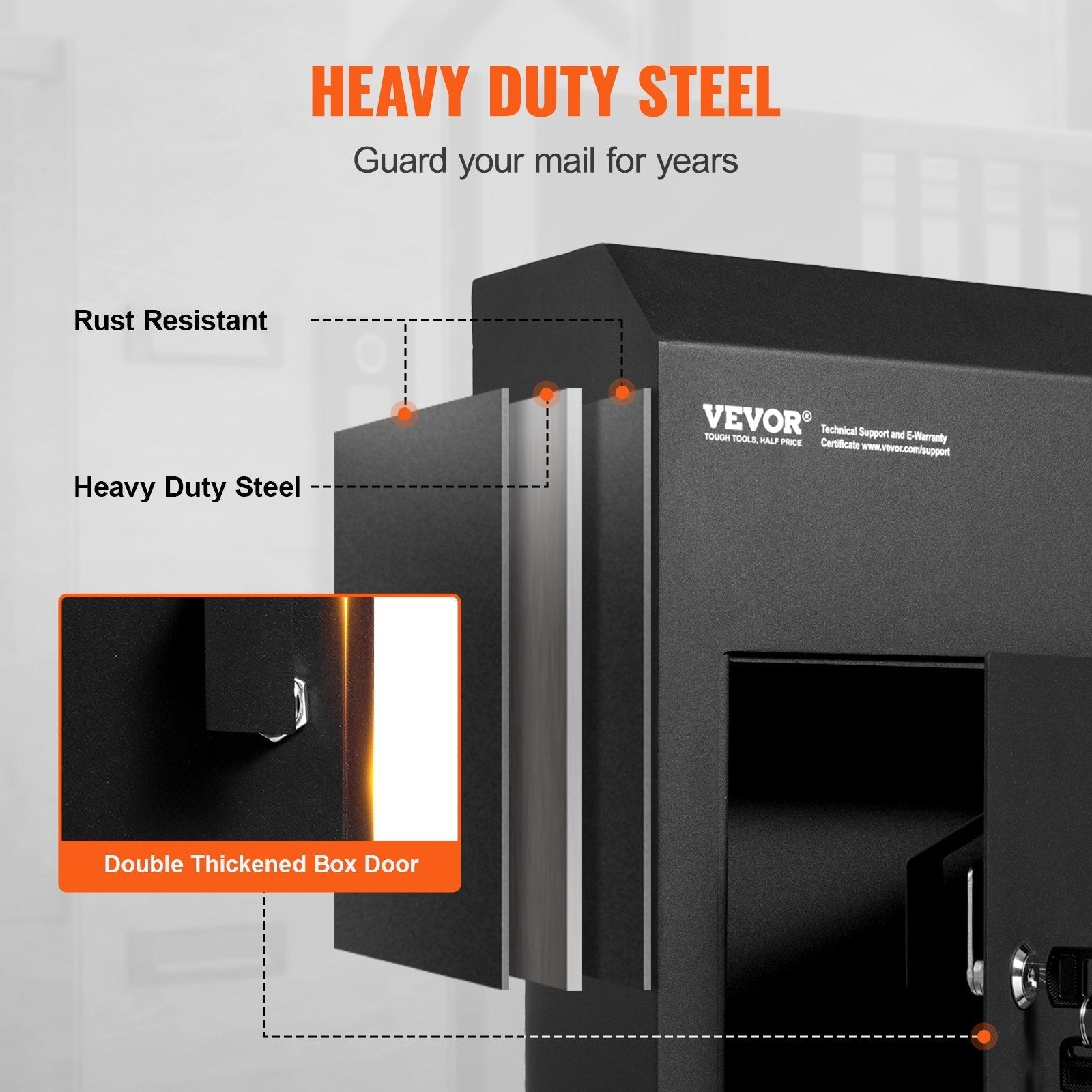 VEVOR Through The Door Key Drop Box 12x6x16