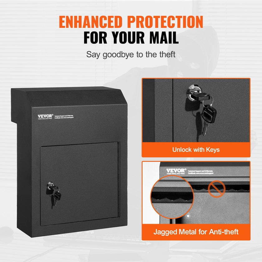 VEVOR Through The Door Key Drop Box 12x6x16