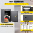 Vevor Through-the-wall Mailbox Letter Drop Box W/adjustable Chute&code Lock Grey