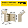 Vevor Through-the-wall Mailbox Letter Drop Box Adjustable Chute Rainproof Beige