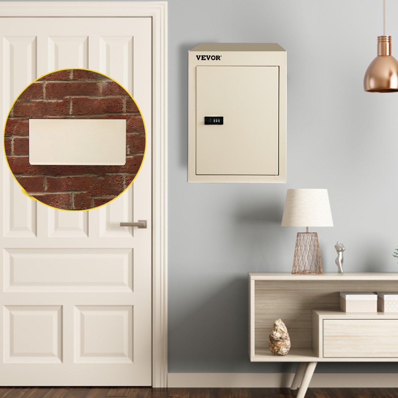 Vevor Through-the-wall Mailbox Letter Drop Box Adjustable Chute Rainproof Beige