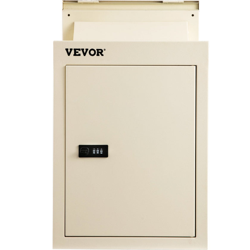Vevor Through-the-wall Mailbox Letter Drop Box Adjustable Chute Rainproof Beige