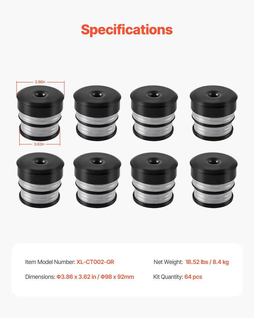 VEVOR Body Mount Bushing Kit for 2008-2016 F250 F350 Super Duty 64 PCS Silicone