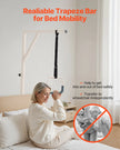 VEVOR Trapeze Bar for Bed Mobility 350LBS Capacity Bed Trapeze with 2 Wheels
