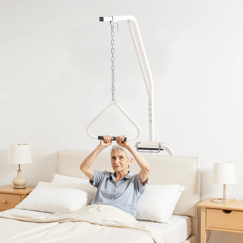 VEVOR Trapeze Bar for Bed Mobility 250LBS Bed Trapeze with Clamp and Floor Stand