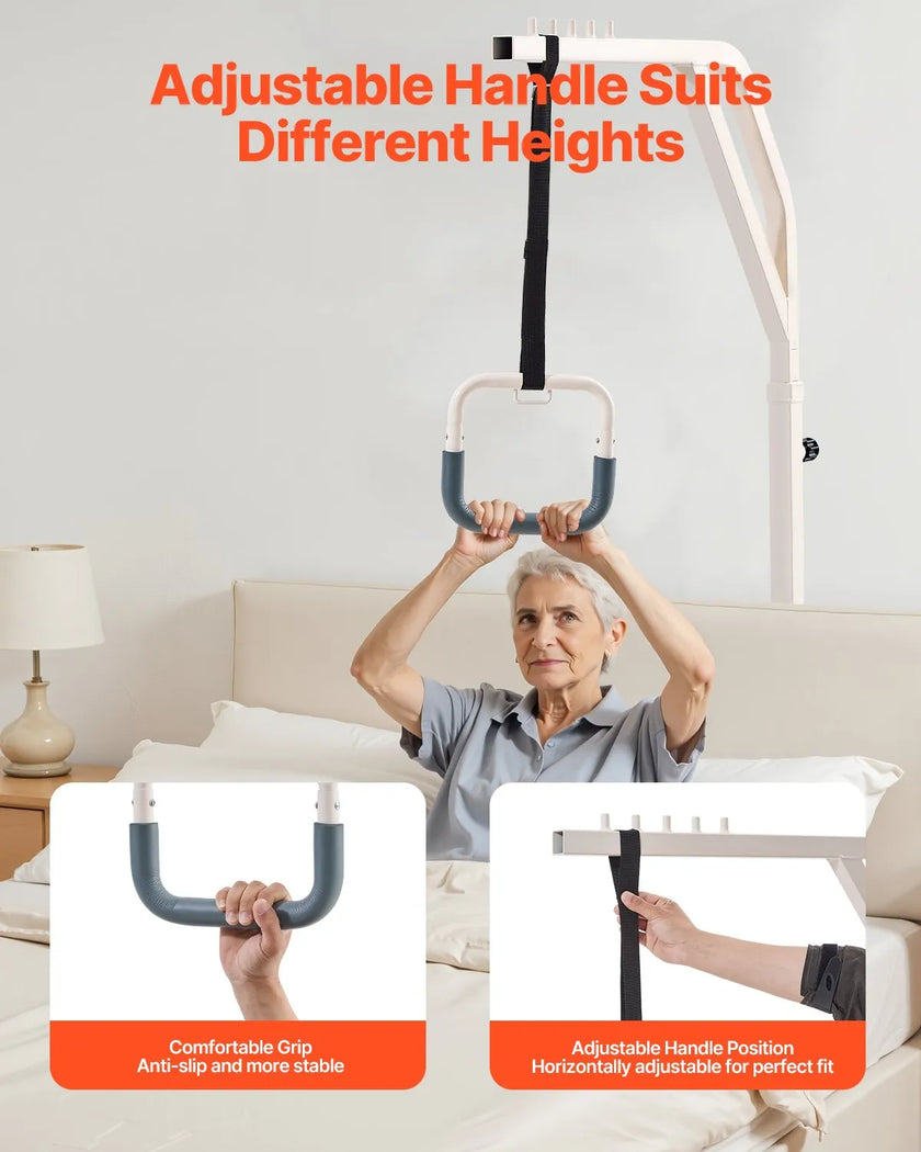 VEVOR Trapeze Bar for Bed Mobility Height-Adjustable Free Standing Trapeze Bar
