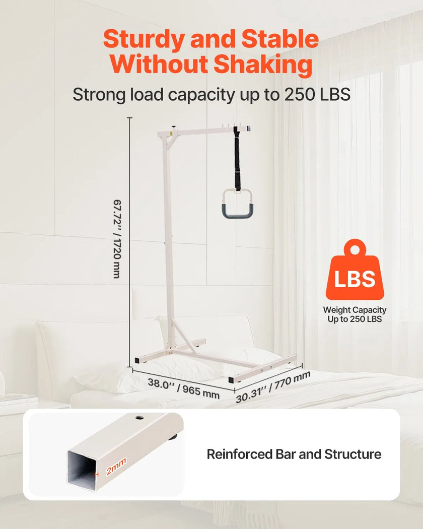 VEVOR Trapeze Bar for Bed Mobility 250 LBS Capacity Free Standing Trapeze Bar