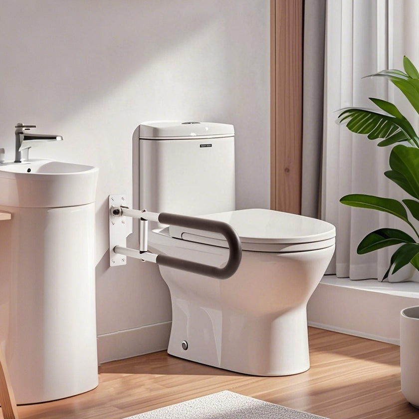 VEVOR Folding Toilet Safety Rail 23.8 In 300 Lbs Load Capacity Handicap Grab Bar