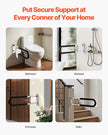 VEVOR Folding Toilet Safety Rail 30 In 300 Lbs Load Capacity with Paper Holder