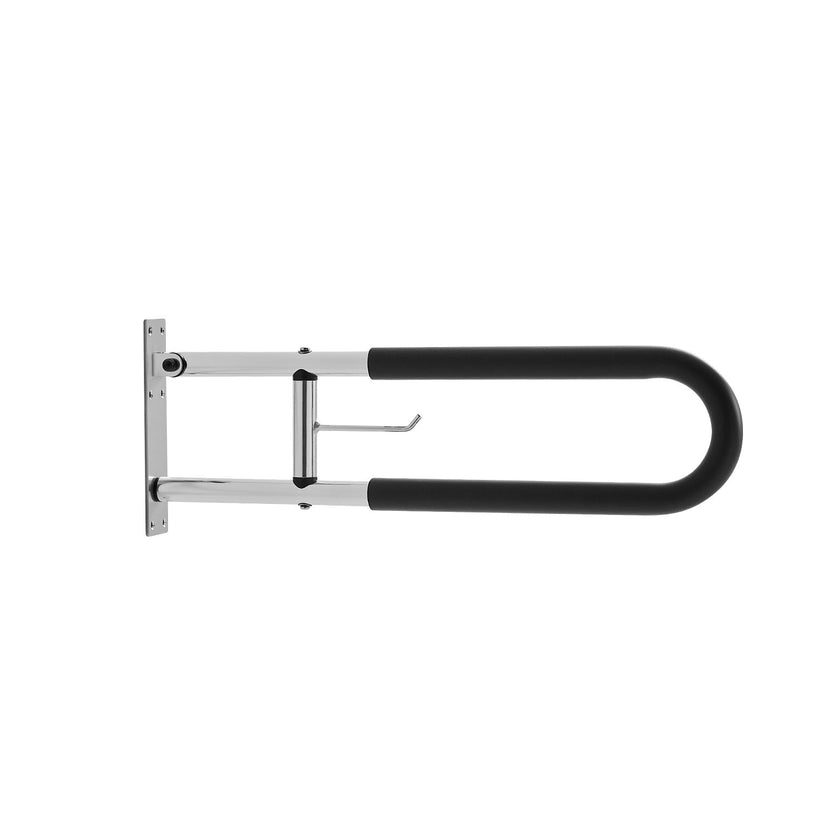 VEVOR Folding Toilet Safety Rail 30 In 300 Lbs Load Capacity with Paper Holder