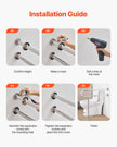VEVOR Toilet Safety Rail with Leg 31.5In 300lb Capacity Stainless Steel Grab Bar