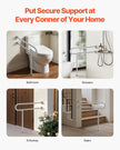 VEVOR Toilet Safety Rail with Leg 31.5In 300lb Capacity Stainless Steel Grab Bar