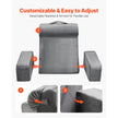 VEVOR Reading Pillow Backrest Support Pillow with Removable & 3 Pockets Headrest
