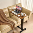 VEVOR Overbed Table Mobile Bed Side Desk with Electric Lifting & 4 Wheels Wood