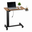 VEVOR Overbed Table Mobile Bed Side Desk with Electric Lifting & 4 Wheels Wood