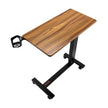 VEVOR Overbed Table Mobile Bed Side Desk with Electric Lifting & 4 Wheels Wood