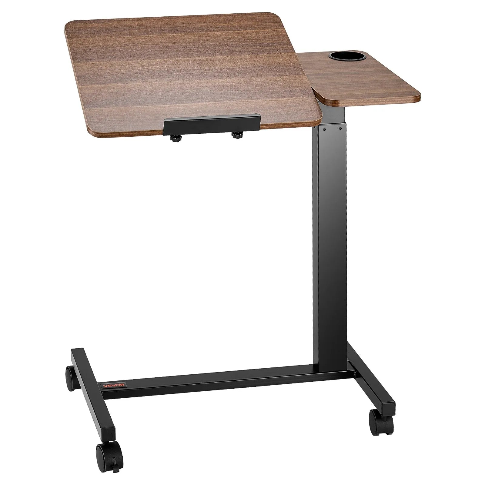 VEVOR Overbed Table Mobile Bed Side Desk with Flip Desktop Wheels & Cup Holder