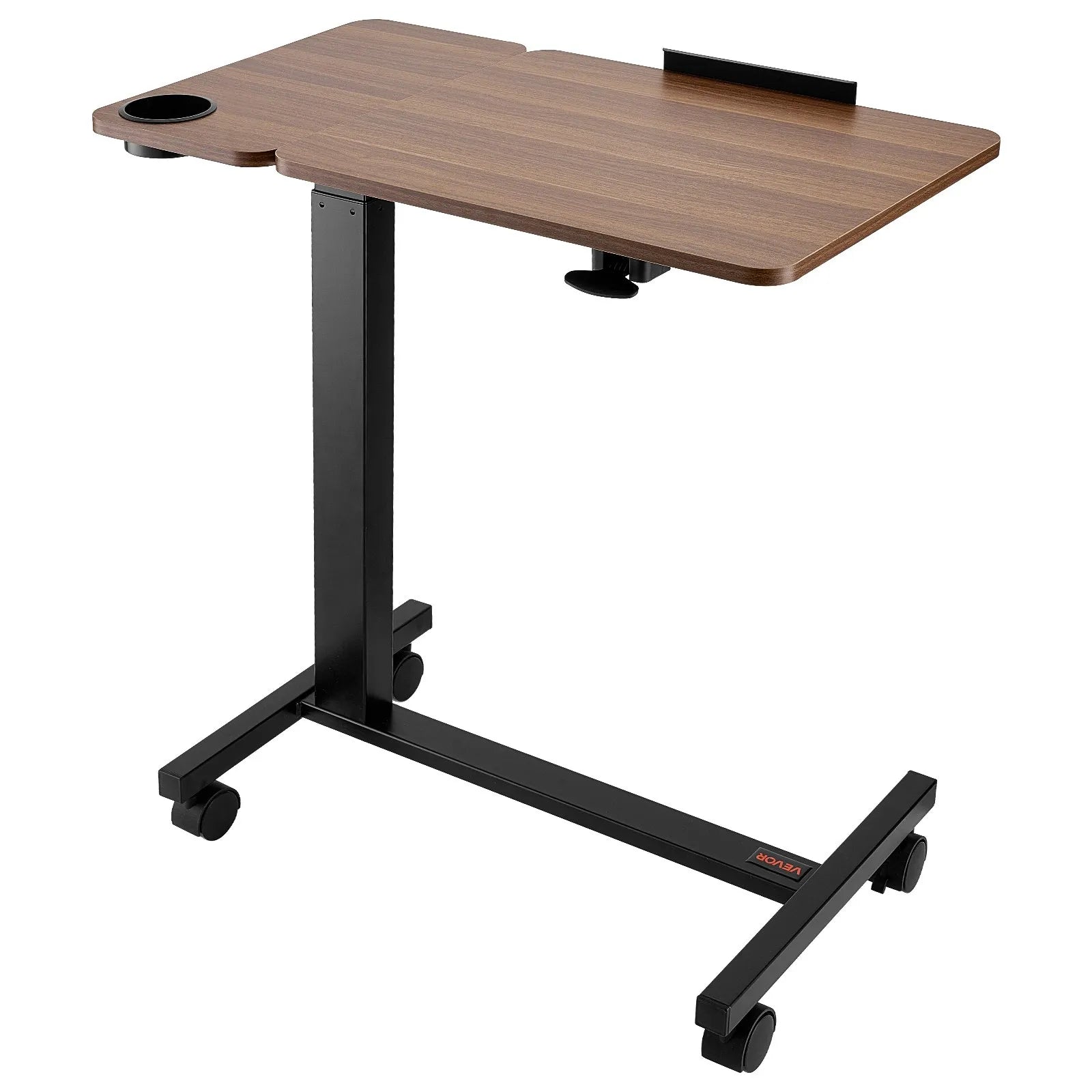 VEVOR Overbed Table Mobile Bed Side Desk with Flip Desktop Wheels & Cup Holder