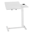 VEVOR Overbed Table Bed Side Desk with Flip Desktop Wheels & Cup Holder White