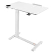 VEVOR Overbed Table Bed Side Desk with Flip Desktop Wheels & Cup Holder White