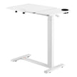 VEVOR Overbed Table Bed Side Desk with Flip Desktop Wheels & Cup Holder White