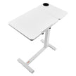 VEVOR Overbed Table Bed Side Desk with Flip Desktop Wheels & Cup Holder White