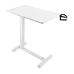 VEVOR Overbed Table Mobile Bed Side Desk with 4 Hidden Wheels Cup Holder White