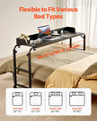 VEVOR Overbed Table Mobile Bed Side Desk 4 Wheels (2 with Brakes) & Power Socket