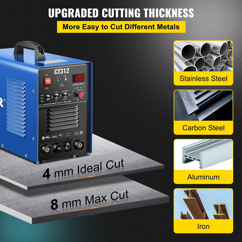 CT312 TIG/MMA Welder + Plasma Cutter 3in1 Welding Machine + Accessories
